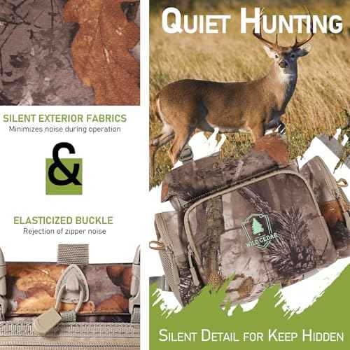 Large Capacity Binocular Chest Pack Bino Harness with Built in Rangefinder Pouch Water Resistant Rain Cover for Hunting