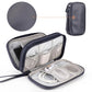 PU Leather Cable Organizer Double Layer Travel Pouch