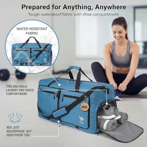 Travel Duffle Bag for Women & Men. Duffel Bag for Traveling & Camping