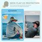 Cooling Sun Hat for Men Women UPF50+ Wide Brim Fishing Hat with Neck Flap Adjustable Foldable Bucket Hat for Hiking Light Blue