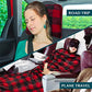 Compact 2-in-1 Travel Blanket Pillow for Airplane, Checkered Red