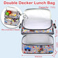 Double Decker Cooler Insulated Lunch Bag Large Tote for Boys