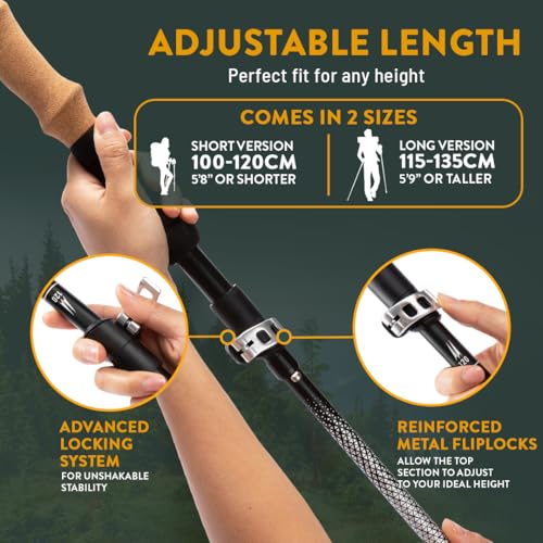 Premium Foldable Hiking Poles by USA Brand