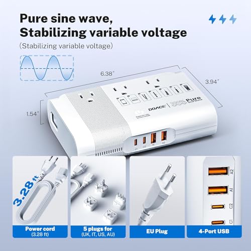 500W 220V to 110V Pure Sine Wave Voltage Converter