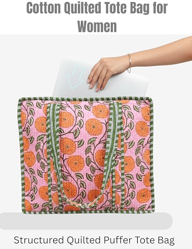 100% Cotton Quilted Tote Bag For Women
