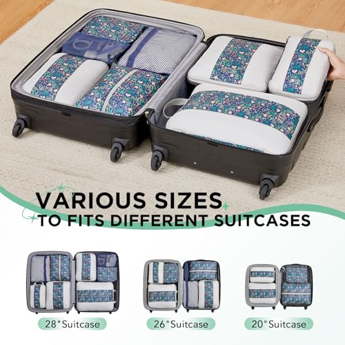 8 Set Compression Packing Cubes for Travel Essentials (8 Count)