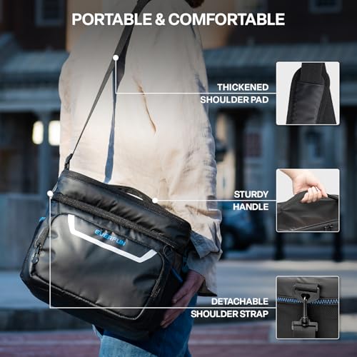 Small Cooler Bag 24 Can Insulated Lunch Box Double Deck Soft Leak (24 Count)
