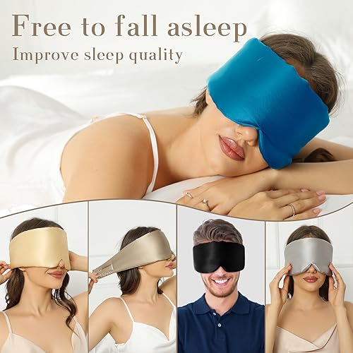 100% Mulberry Silk Sleep Mask Eye Mask for Women Man with Adjustable Band