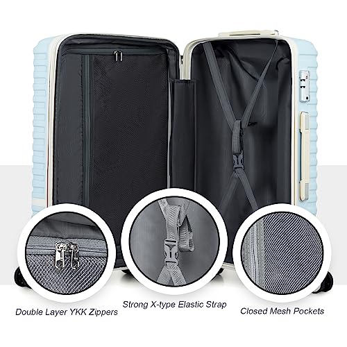 Luggage Set 3 Piece Suitcase Sets with Spinner Wheel (6 Count)
