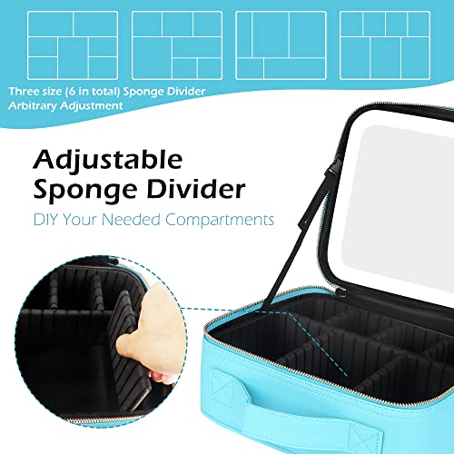 Travel Makeup Bag Cosmetic Bag Makeup Organizer Bag with Lighted Mirror