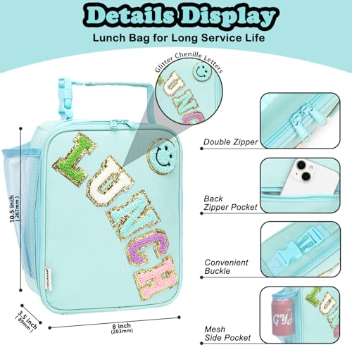 Lunch box Insulated Soft Bag Mini Cooler Back to School Thermal Meal Tote Kit With Buckle and Mesh Side Pocket for Girls