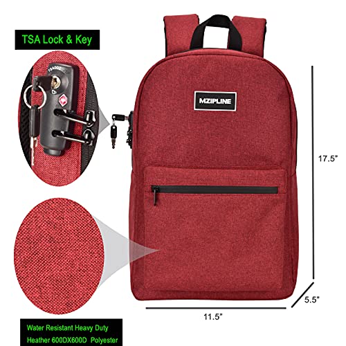 Backpack Bag With TSA Lock & Key Water Resistant Laptop Daypack Bookbag for Men & Women Travel