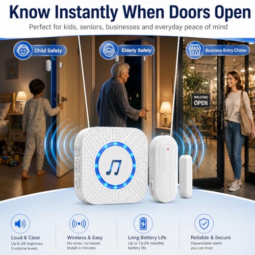 Door Chime Alarm When Open for Kids Safety (3 Count)