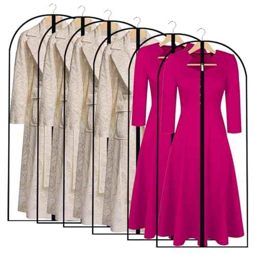 All Clear Garment Bags for Hanging Clothes (6 Count)