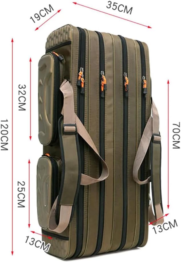 Suwequest 80Cm/90Cm/100Cm/120Cm Fishing Rod Bags Waterproof 3/4 Layer Fishing Reel Storage Case Large Capacity Backpack