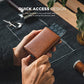Pop up Card Wallet Minimalist Cash Wallets RFID Blocking Leather Smart Credit Card Holder with ID window for Men