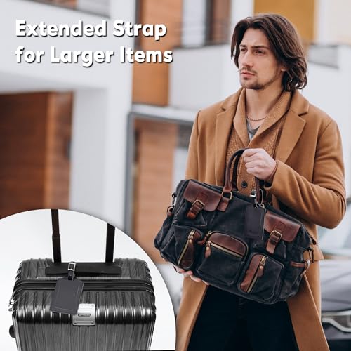 12 Pack Leather Luggage Tags for Suitcases Travel Tags (12 Count)