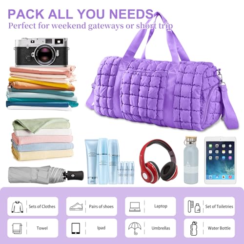 Quilted Travel Duffle Bag Gym Bag for Women