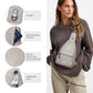 7L Sling Bag For Women Fanny Pack Crossbody Travel Shoulder Belt Bags Tote Backpack Purse Faux Leather Grey