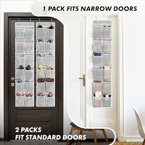 12 Pockets Large Over Door Shoe Organizer (2 Count)