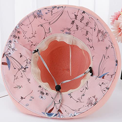 Women Summer Mesh Sun Hats Floppy Wide Brim UV Protection Fishing Hat Beach Hiking Garden Travel Lawn Work Cap Chin Strap