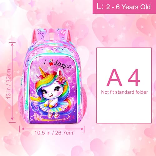 13" Unicorn Toddler Backpack for Girls