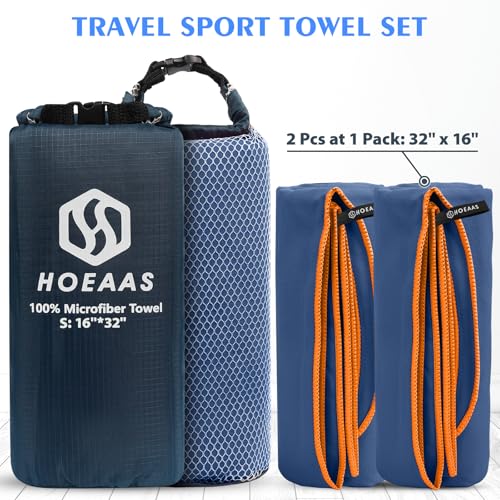 2 Pack Microfiber Camping Towels (2 Count)