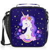 Cute Unicorn Insulated Lunch Bag for Kids Girls Women Kawaii Unicorn Lunch Box Containers Tote with Shoulder Strap Durable Reusable Waterproof for School Work Picnic Thermal Cooler Bag (A02:Cute Unicorn Flower)