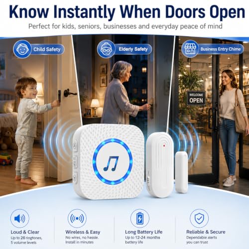 Door Chimes When Door Opens Entry Alarm for Home
