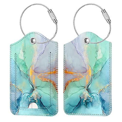 Luggage Tags Privacy Cover ID Label for Travel Bag Suitcase (2 Count)