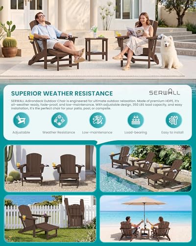 HDPE Folding Adjustable Adirondack Chair with Footrest