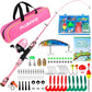 Kids Fishing Pole with Spincast Reel Telescopic Fishing Rod Combo Full Kits for Boys