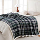 Sherpa Fleece Throw Blanket 80" x 90" Reversible Plush Fluffy Large Big Blanket Lattice Flannel Blankets for All Season Use