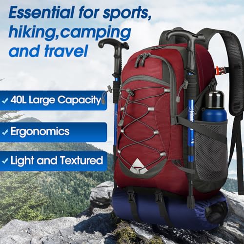 Hiking Backpack 40L Packable Lightweight Camping Daypack Men Women