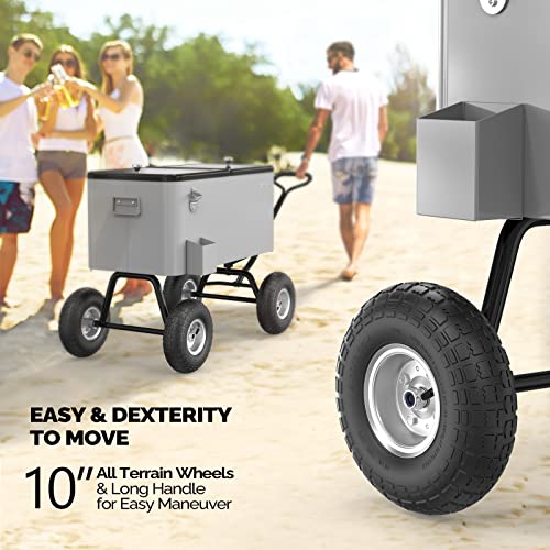 80 Quart Wagon Rolling Cooler Ice Chest