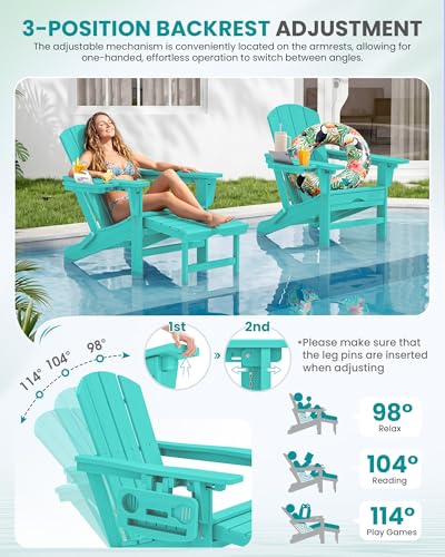 Folding Adjustable Adirondack Chair with Footrest