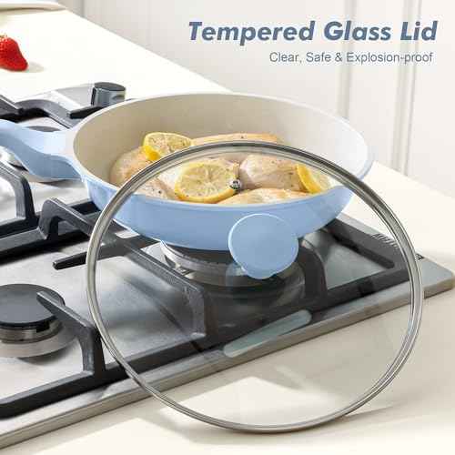 8Inch Nonstick Ceramic Frying Pan with Lid
