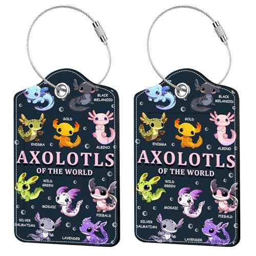 2 Pcs Axolotl Luggage Tags for Suitcase (2 Count)