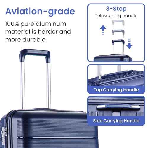 4 Piece Expandable Hardshell Pink Luggage Sets with Spinner Wheels (3 Set)