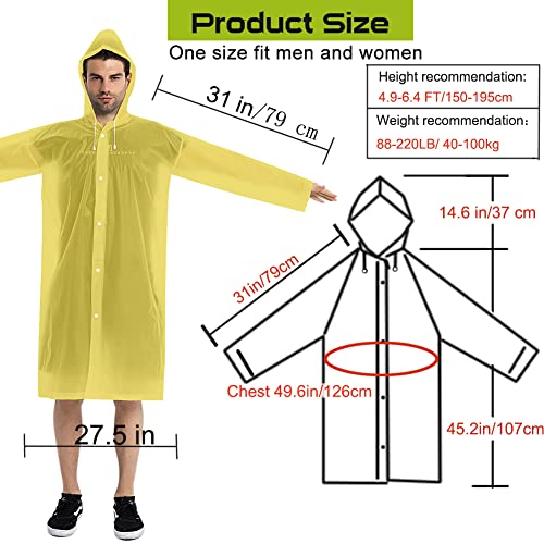 Rain Ponchos for Adults (2 Count)
