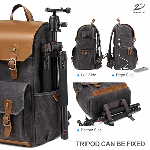 Gray Black Camera Backpack