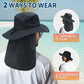Sun Fishing Hats with Neck Flap for Men Pure Brown