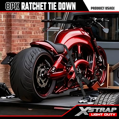 8 PK Ratchet Tie Down Straps (8 Count)