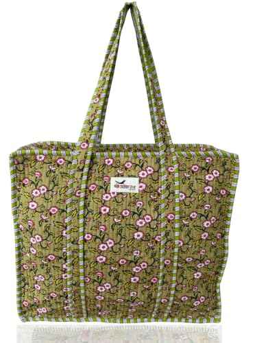 100% Cotton Quilted Tote Bag For Women