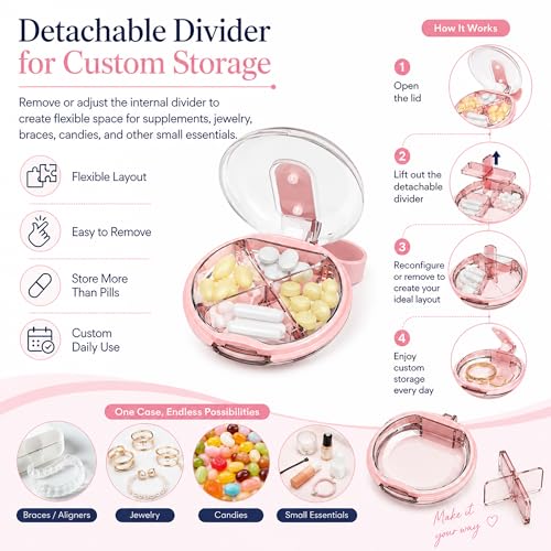 Easy Grip Round Small Pill Organizer