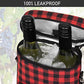 Insulated 2 Bottle Wine Bag Tote Leakproof Carrier Cooler Plaid Red