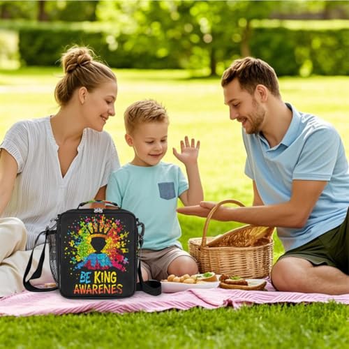 Autism Kids Kids Lunch Box for Girls Boys Reusable Insulated Lunch Bag for Kids Toddler Thermal Cooler Spacious Lunchbox with Shoulder Strap Lunchbag for School Work Picnic (print 9)