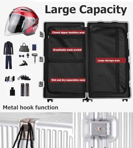 Super Large Aluminum Frame Checked Zipperless Luggage