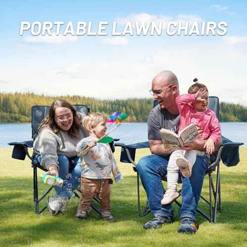 2 Pack Oversized Folding Camping Chair for Adults (2 Count)