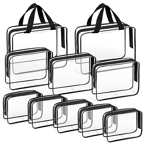 10 PCS Clear Travel Bags for Toiletries (10 Count)
